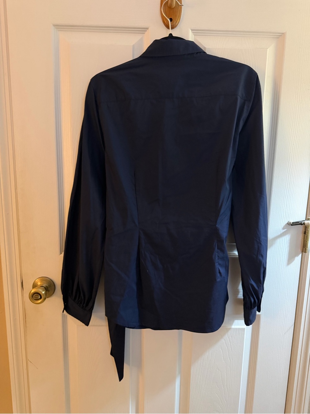 Lauren Ralph Lauren Navy Ring Belt Button Front Blouse - Picture 3 of 4